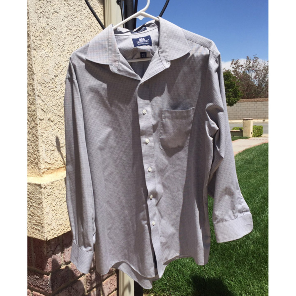 Stafford Button Up Long Sleeve Shirt 16 1/2 32/33